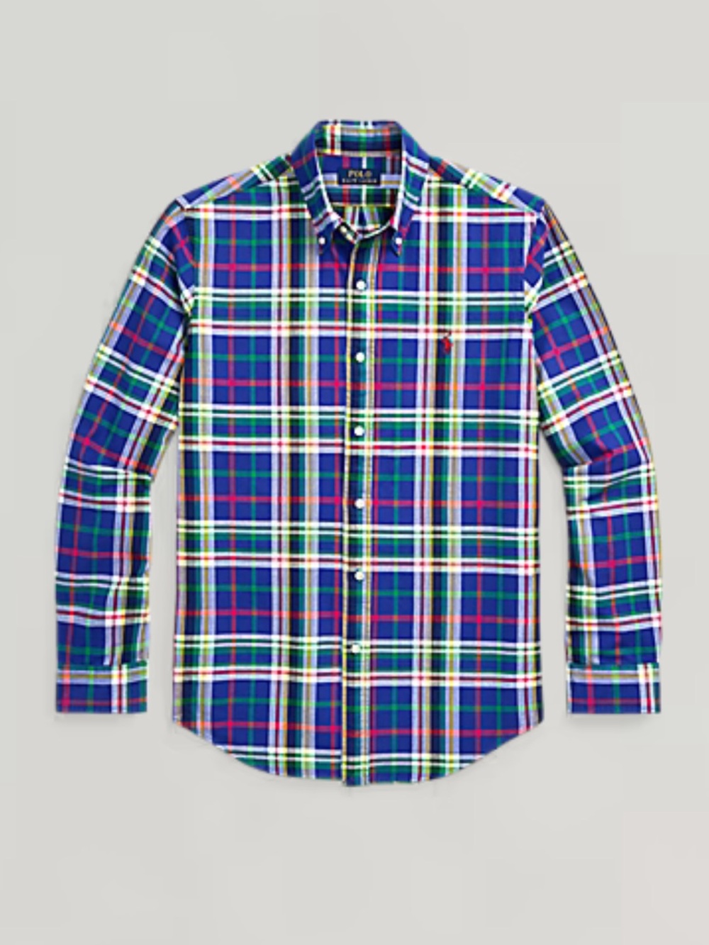 Polo Ralph Lauren Men’s Classic Fit Plaid Oxford Shirt royal/white Sz Small $125